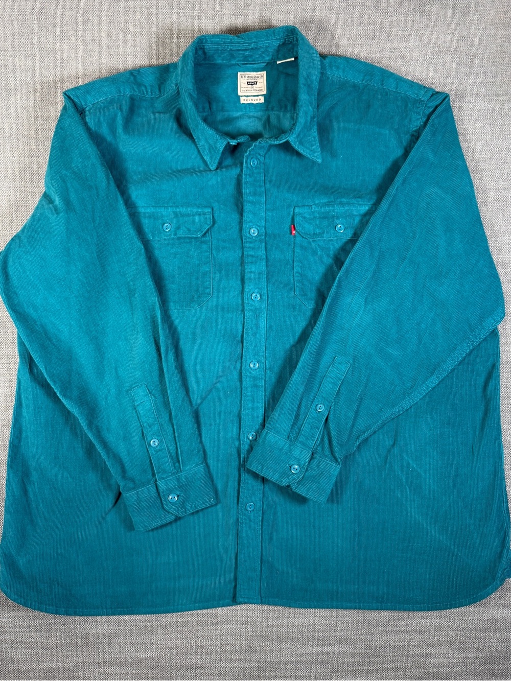 Levi's Teal Green Corduroy Button-Down Shirt